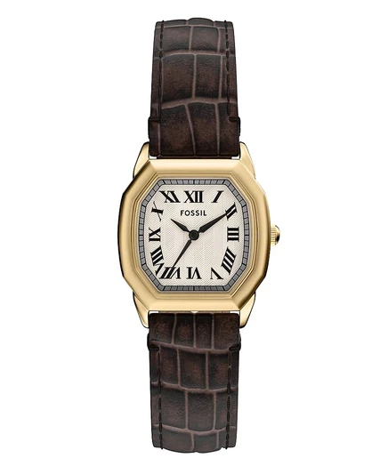 Женские часы Fossil Harlow из коричневой кожи Кроко с тремя стрелками, 27 мм