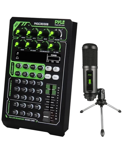 Аудиоинтерфейс Pyle Pro с микрофоном, черный