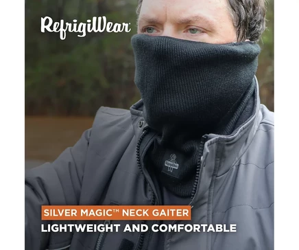 Мужская трикотажная маска для лица RefrigiWear Silver Magic Neck Gaiter с элегантной серебряной подкладкой black