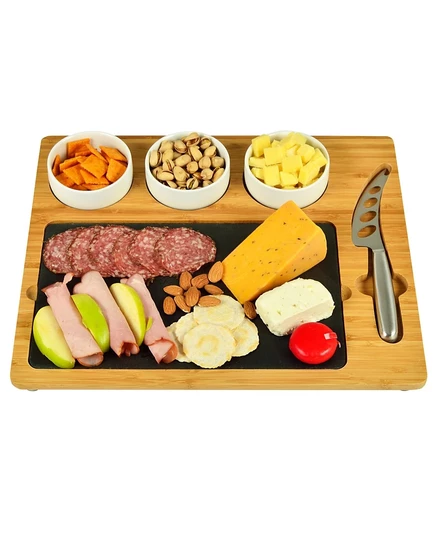 Доска для сыра Picnic at Ascot Deluxe, с 3 мисками, бежевая