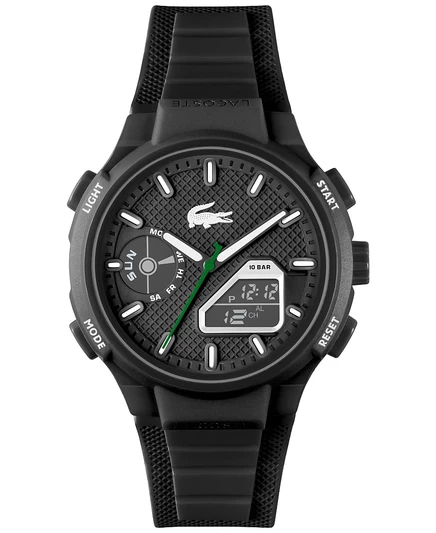 Мужские часы Lacoste LC33 45 мм с силиконовым ремешком, черные