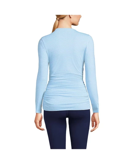 Женская приталенная футболка с длинными рукавами Power Performance от Lands'End для женщин soft sky geo stripe