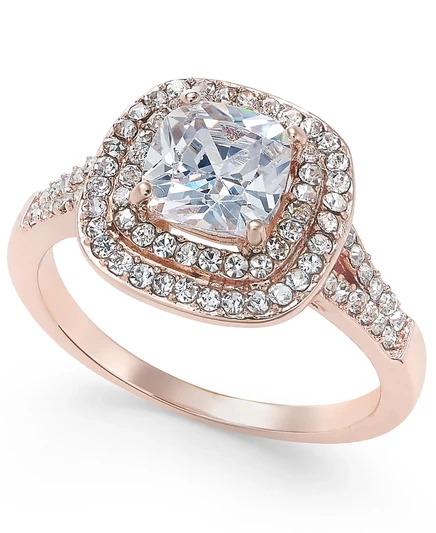 Центральное кольцо Charter Club с двойным кристаллом Halo, созданное для Macy's pink