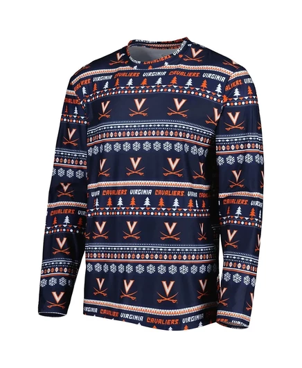Мужской комплект для сна Concepts Sport Navy Virginia Cavaliers с длинными рукавами и брюками на шарнирах navy