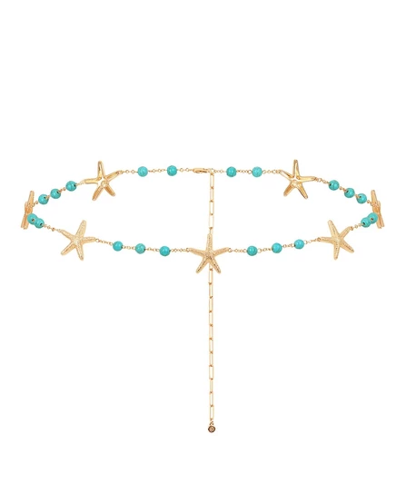 Цепочка на тело Ettika Starfish and Turquoise, синяя