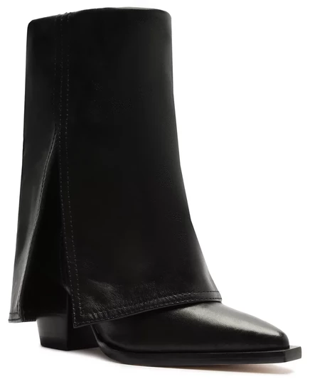 Женские кожаные сапоги Arezzo Bianca из натуральной кожи среднего размера black