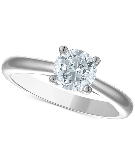 Кольцо помолвочное Macy's Solitaire, платина, 1–1/20 кт., серебристое