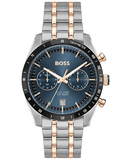 Мужские кварцевые многофункциональные часы Hugo Boss Tourmaster из нержавеющей стали с ионным покрытием Carnation Gold, 41 мм multi