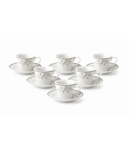 Набор чашек и блюдец Lorren Home Trends, 12 шт., серебристый