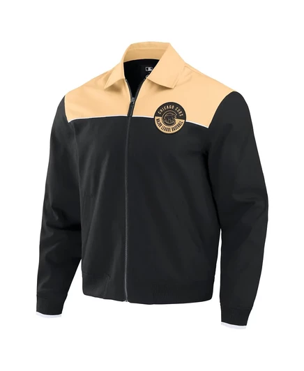 Мужская черно-коричневая куртка-бомбер Fanatics Chicago Cubs на молнии black, tan