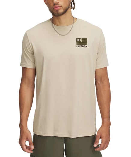 Мужская футболка Under Armour Freedom с принтом, бежевая