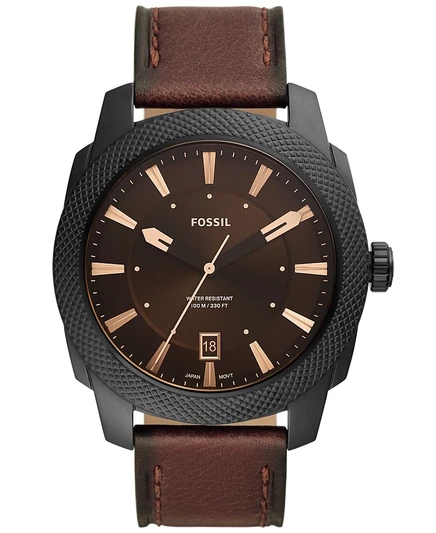 Мужские часы Fossil Machine кварцевые 49 мм, коричневые