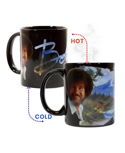 Эксклюзивная керамическая кофейная кружка Bob Ross с изменением цвета, 12 унций белого