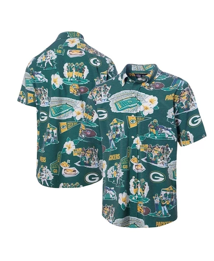 Мужская зеленая рубашка на пуговицах Green Bay Packers Scenic от Reyn Spooner