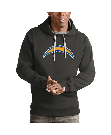 Мужское худи antigua los angeles chargers пуловер, серое