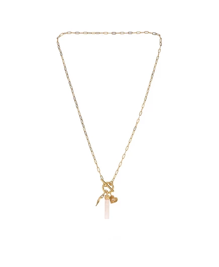 Ожерелье-шарм с подвеской из заряженного камня rose quartz
