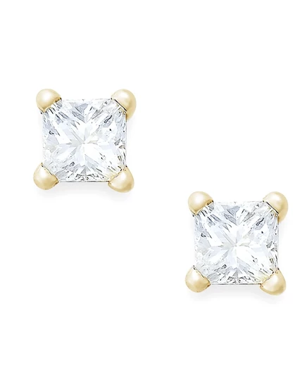 Серьги-гвоздики Macy's из 10k золота с бриллиантами 1/10 карат, белые