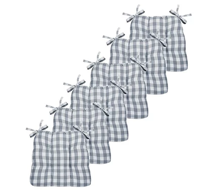 Набор подушек для стула Kate Aurora Country Gingham, серые