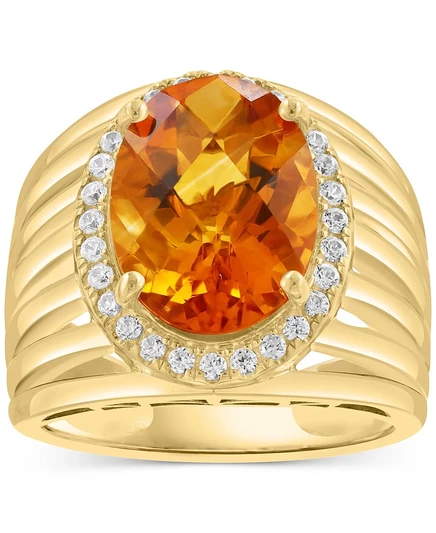 Кольцо EFFY с цитрином 14K на серебре, оранжевое
