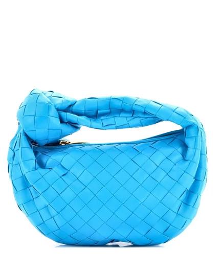 Женская сумка-хобо Pre-Owned Bottega Veneta Mini BV Jodie из наппы, синяя