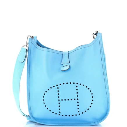 Женская сумка Hermès PM Evelyne Gen III Epsom, синяя