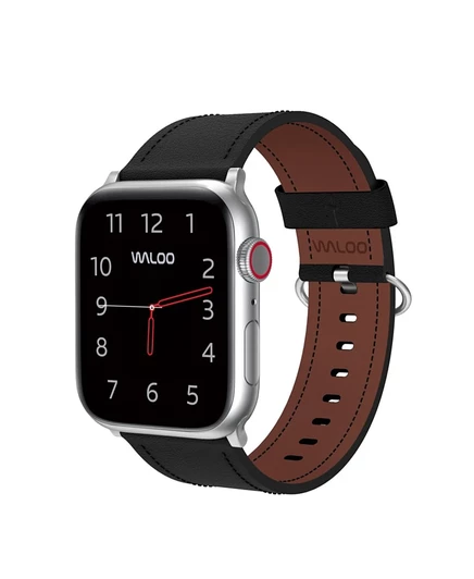 Классический кожаный ремешок Waloo для Apple Watch black