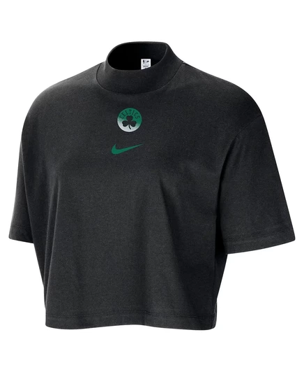 Женская черная укороченная футболка Nike Boston Celtics свободного кроя с имитацией выреза по бокам от Boston Celtics black