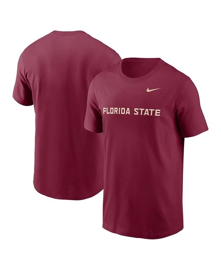 Мужская футболка Nike Garnet Florida State Seminoles Prime Time Evergreen с надписью Wordmark, красная
