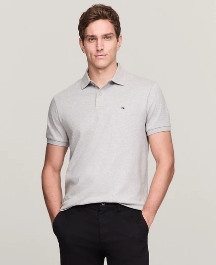 Мужское поло Tommy Hilfiger Regular Fit с полоской, серое