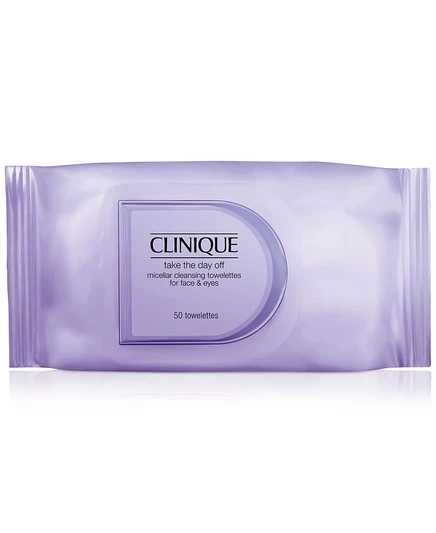 Clinique Take The Day Off™ Мицеллярные очищающие салфетки для снятия макияжа с лица и глаз, 50 цветных салфеток