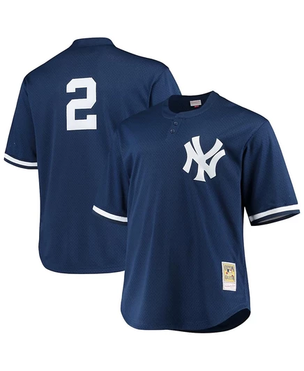 Мужская тренировочная футболка Derek Jeter Navy New York Yankees для больших и высоких игроков, имитирующая футболку игрока для игры в бейсбол blue