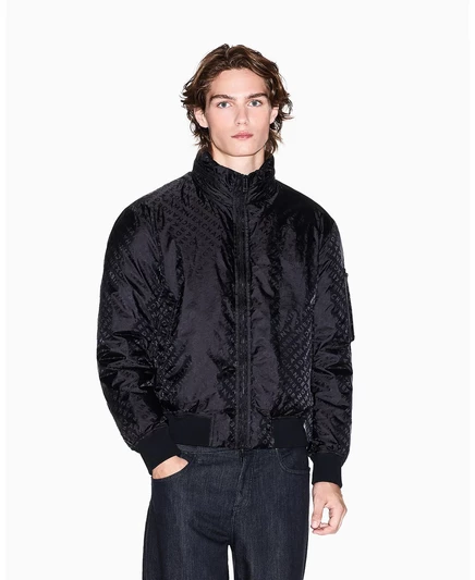 Мужское худи AX Armani Exchange с жаккардовым логотипом, черное