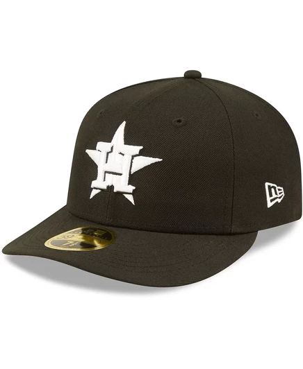 Мужская бейсболка New Era 59FIFTY Houston Astros низкий профиль, черно-белая