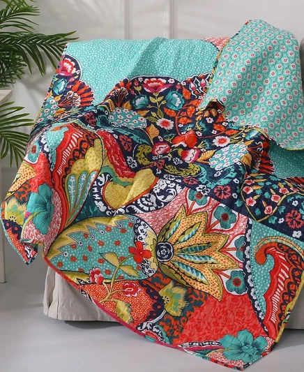 Стеганый плед Levtex Jules двусторонний 127×152 см, мульти
