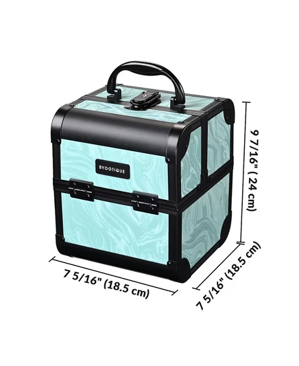 Косметический органайзер Byootique Makeup Train Case с зеркальным подносом Artist CB Dusk green