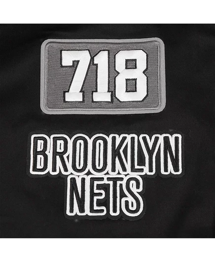 Мужская куртка Pro Standard Brooklyn Nets Area Code на молнии, черная