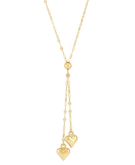 Колье Macy's Double Heart 18″ лариат из 10k золота, золотое