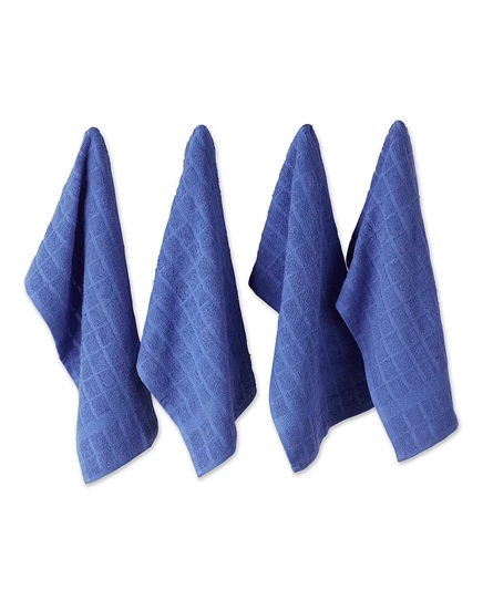 Набор кухонных полотенец Design Imports Basic Terry Collection, 16x26 дюймов, однотонное, голубое, 4 предмета