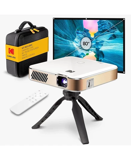 Умный проектор Kodak Luma 450, портативный пико-проектор Full HD с экраном 80°, штативом, пультом дистанционного управления и корпусом без цвета