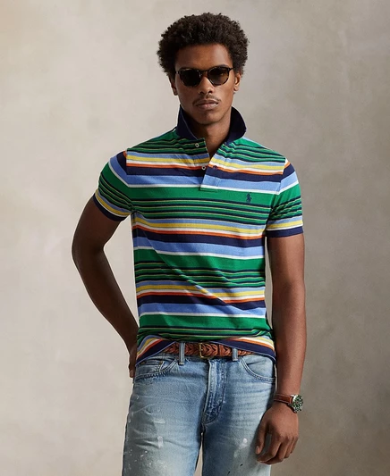 Мужская футболка-поло Polo Ralph Lauren классического кроя из технологичной саржи, зеленая
