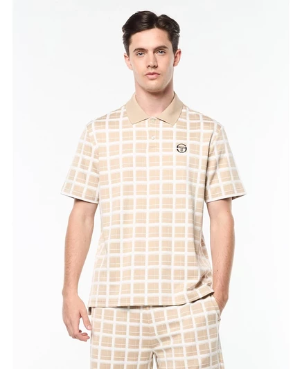 Мужские рубашки поло в клетку Damarindo от Sergio Tacchini в коричнево-бежевую клетку