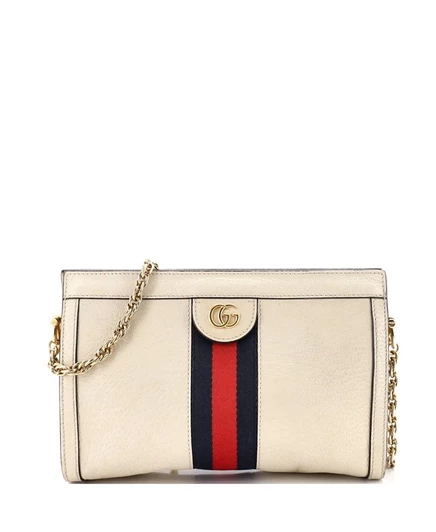 Женская сумка Pre-Owned Gucci Ophidia кожаная, бежевая