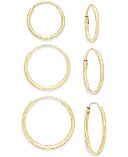 Серьги-кольца Macy's 3 шт. 10k, золотые