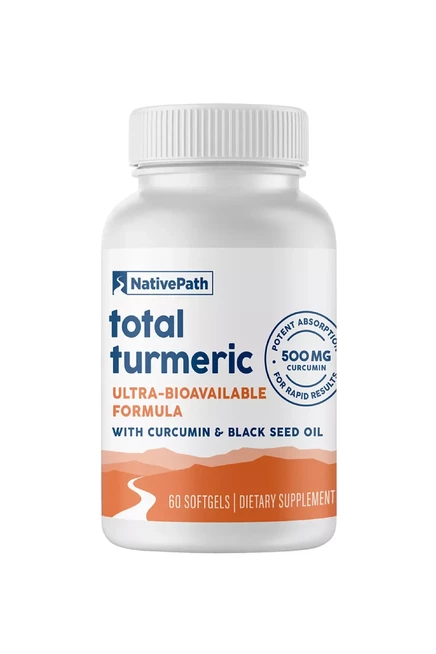  Куркумин из куркумы с маслом черного тмина - Улучшенная антиоксидантная добавка для поддержки суставов - Мягкие капсулы из куркумы премиум-класса с улучшенной абсорбцией, без ГМО и глютена, 60 капсул white