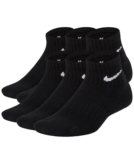 Детские низкие носки Nike 6 пар с амортизацией, черные