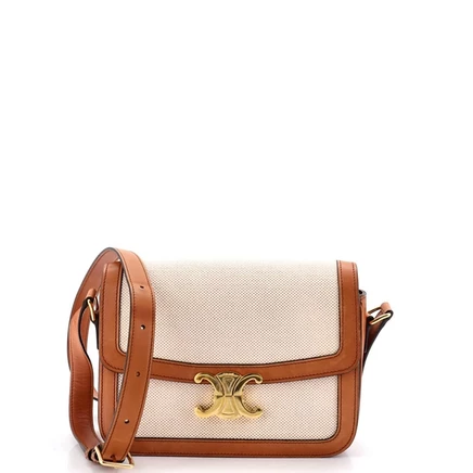 Женская сумка Pre-Owned Celine Triomphe, бежево-коричневая