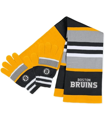 Женский комплект WEAR by Erin Andrews шарф и перчатки Boston Bruins, желтый