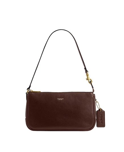 Женская сумка Coach Plaza маленькая кожаная, коричневая