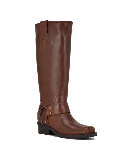 Высокие женские ботинки на шнуровке Nine West Fawsta коричневого цвета