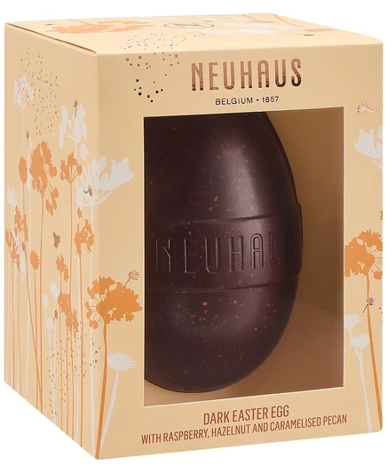 Шоколадное яйцо Neuhaus темный шоколад, 3 вкуса, белая коробка